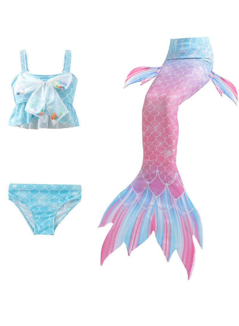 AUTOYSUR Mermaid Tail Sets Mermaid Costume Girls Swimwear Mermaid Tail Swimwear,Bikini Sets,Mermaid Costume Swimsuits for Kids - Image 3