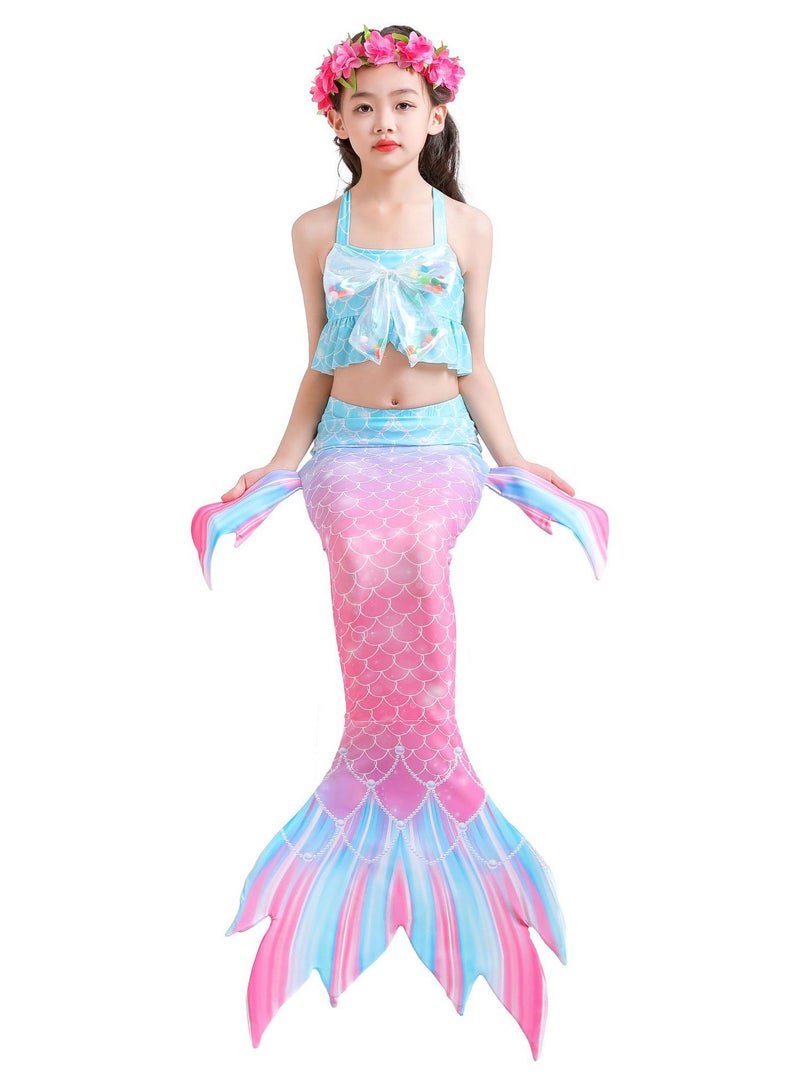 AUTOYSUR Mermaid Tail Sets Mermaid Costume Girls Swimwear Mermaid Tail Swimwear,Bikini Sets,Mermaid Costume Swimsuits for Kids - Image 4