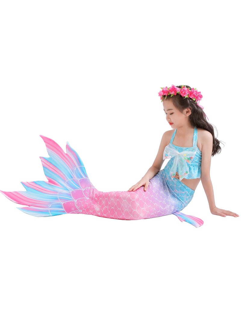 AUTOYSUR Mermaid Tail Sets Mermaid Costume Girls Swimwear Mermaid Tail Swimwear,Bikini Sets,Mermaid Costume Swimsuits for Kids - Image 5