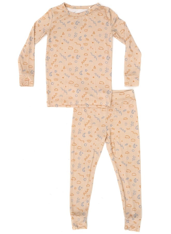 Shwally Two-Piece Pajama Set in Organic Bamboo - Featuring 11 Signature Prints (US, Age, 3 Years, Milestones) - Image 1