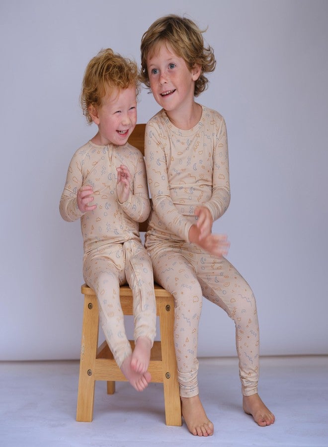 Shwally Two-Piece Pajama Set in Organic Bamboo - Featuring 11 Signature Prints (US, Age, 3 Years, Milestones) - Image 2