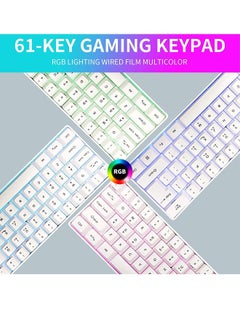 Rock Pow Rock Pow 60% Wired Gaming Keyboard, 61 Keys RGB Backlit Wrist Rest Ultra-Compact Mini Waterproof Keyboard for PC Computer Gamer White  - Image 4