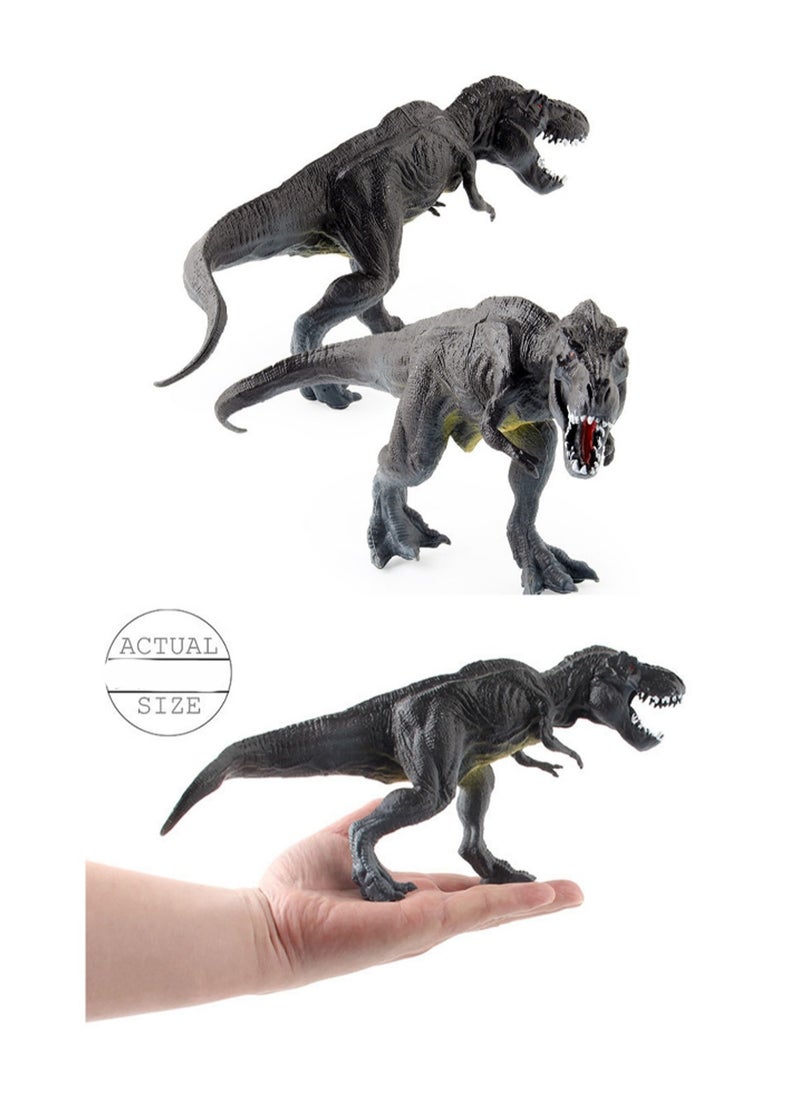 Generic - 11 Inch Grey And Black Walking Tyrannosaurus Rex, Realistic Jurassic Dinosaur Model Toy, Plastic Educational Prehistoric Animal Model For Kids And Toddlers, Gift - Image 1