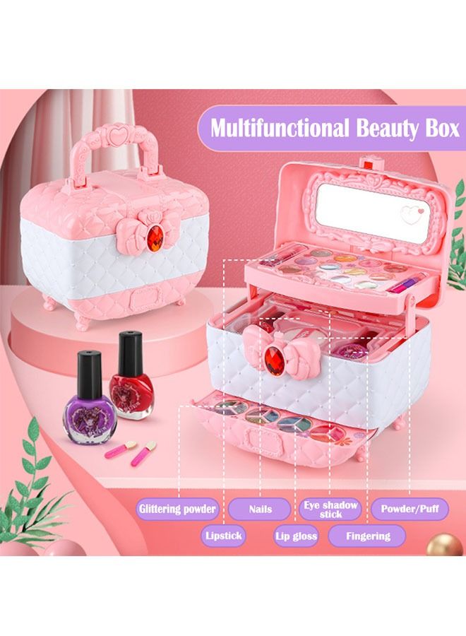 ZCM-HAPPY Children's Makeup Cosmetics Set Girls Eye Shadow Lipstick Stage Makeup Play House - Image 2