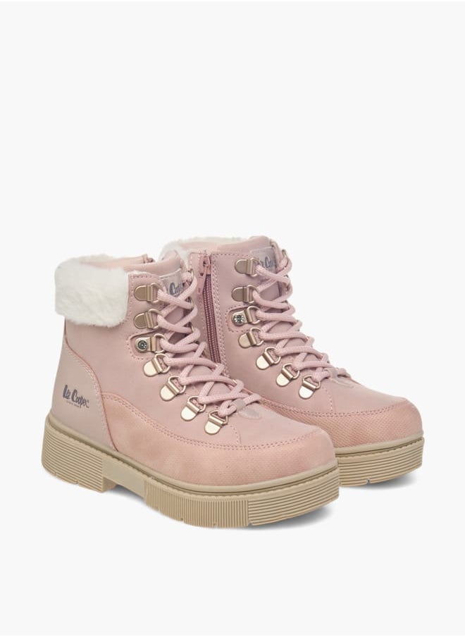 Lee Cooper Girls Panelled Ankle Boots With Zip Closure  - Image 2