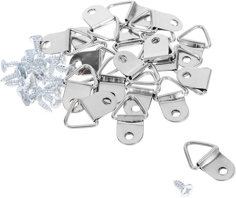 Tehaux 20 مجموعة من طقم التعليق الثقيل من سبائك الزنك على شكل حرف D للإطارات واللوحات الفنية على الجدران - Image 1