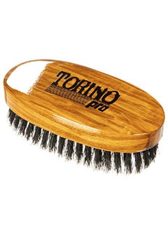Torino Pro Wave Brush 1060 By Brush King Medium Soft Oval Palm/Military 360 Waves Brush