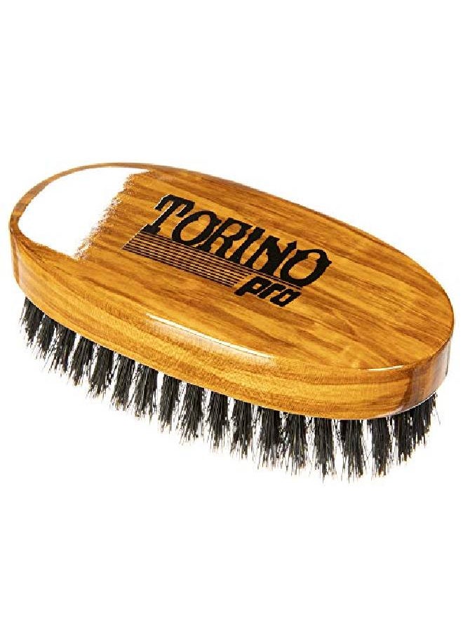 TORINO PRO WAVE BRUSHES BY BRUSH KING - Torino Pro Wave Brush 1060 By Brush King Medium Soft Oval Palm/Military 360 Waves Brush - Image 1