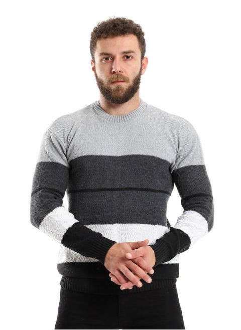 Wool Mens Pullover With Multi Design