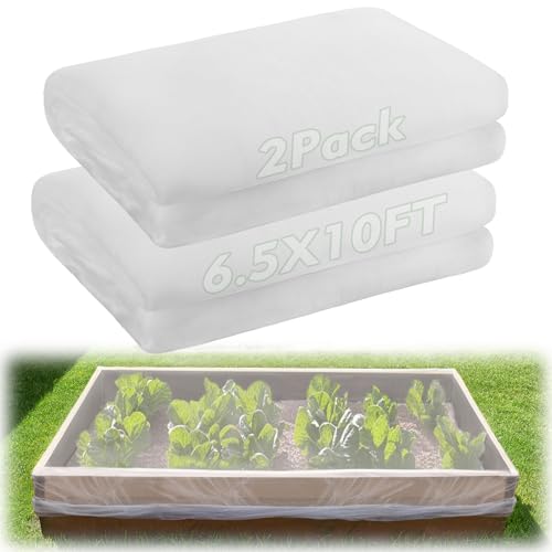 Alphatool 2 Pack 65x10ft Garden Netting  Ultra Fine Mesh Plant Covers to Keep Small Animals Pest Out Bird Barrier Screen for Protecting Vegetables Fruits Flowers Raised Beds Without Support Pole 