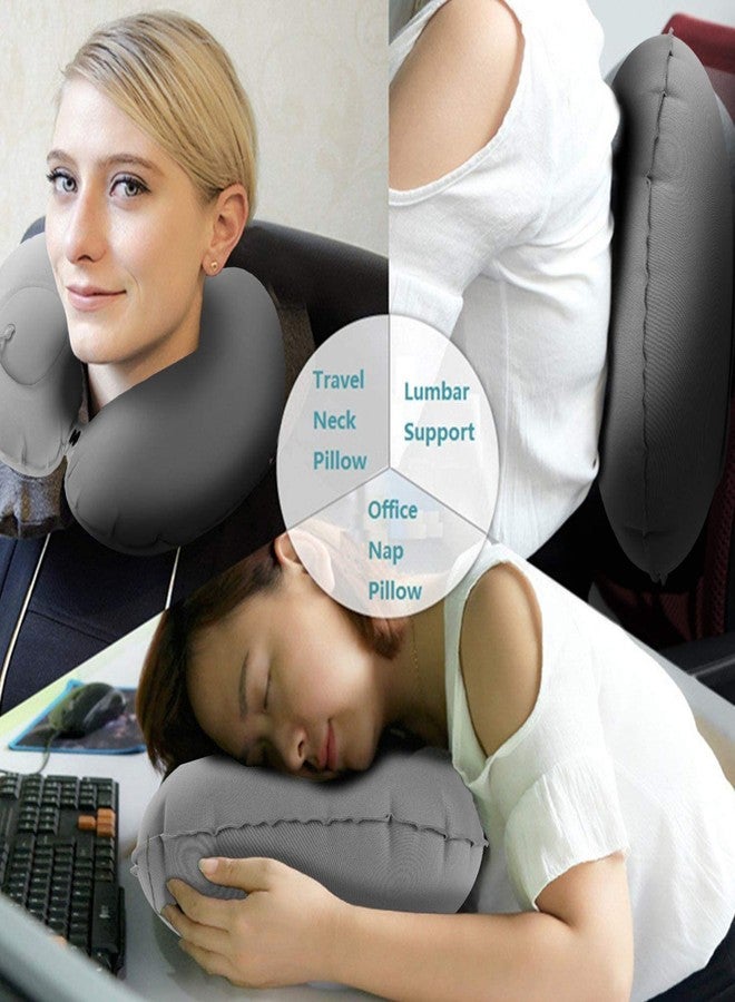 Sakar Automatic Air Inflatable U-Shape Travel Pillow | Press-Type Neck for Airplane, Car, Office, Bed Lightweight Folding Cushion Multi-Color Ring Head, & Shoulder Support - Image 5