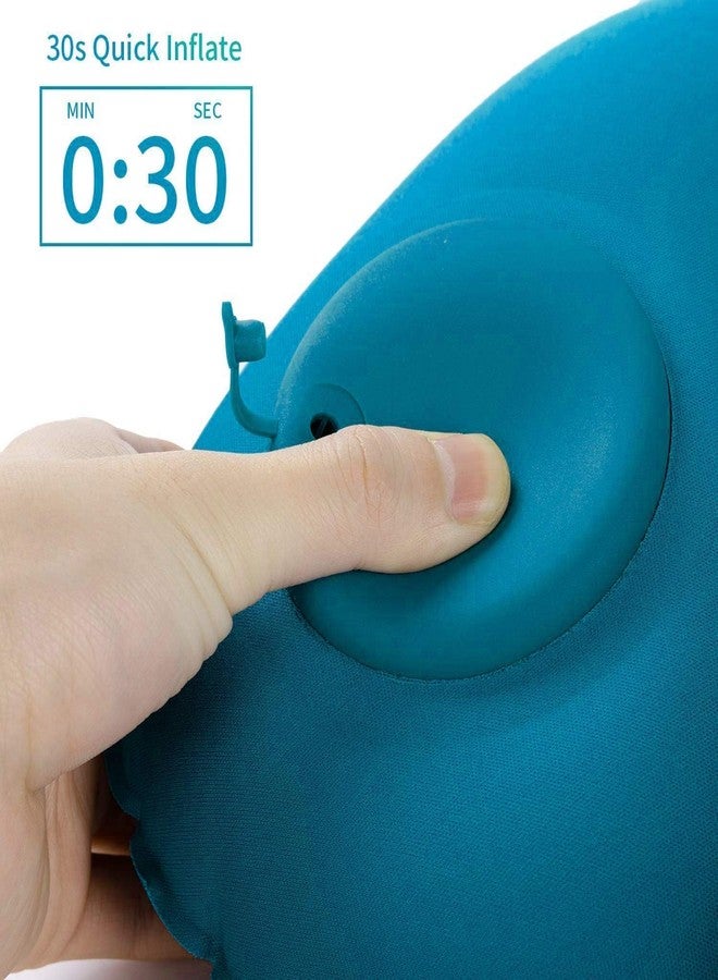 Sakar Automatic Air Inflatable U-Shape Travel Pillow | Press-Type Neck for Airplane, Car, Office, Bed Lightweight Folding Cushion Multi-Color Ring Head, & Shoulder Support - Image 4
