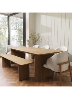 Malazhouse Dining Table Set with 5 Curved Chairs and Bench – MZDRS006  - Image 1