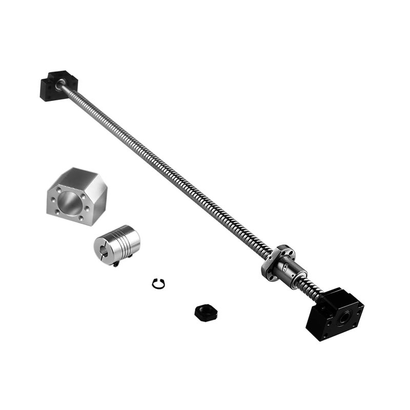 CHUANGNENG Ball Screw CNC Parts SFU1605 ballscrew 16mm 1550mm with Metal Deflector Ball Screw nut BK/BF12 End Supports Ball Nut Housing 1pcs Coupler with end Machining,Length Approx 61.02inch - Image 2