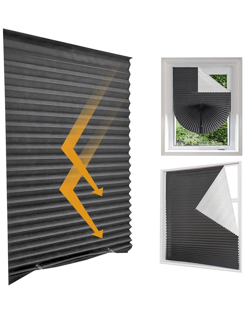 RATSAW Blackout Pleated Blind Black Width 60 Centimeter Length 150 Centimeter  - Image 1