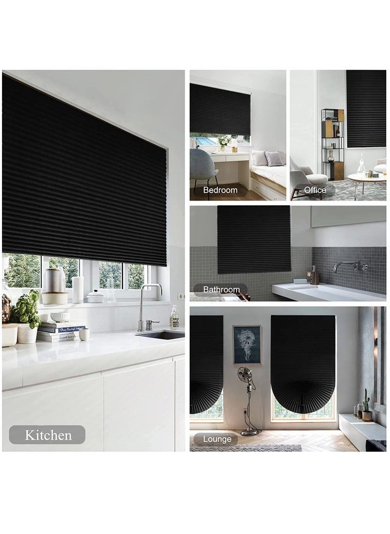 RATSAW - Blackout Pleated Blind Black Width 60 Centimeter Length 150 Centimeter - Image 1