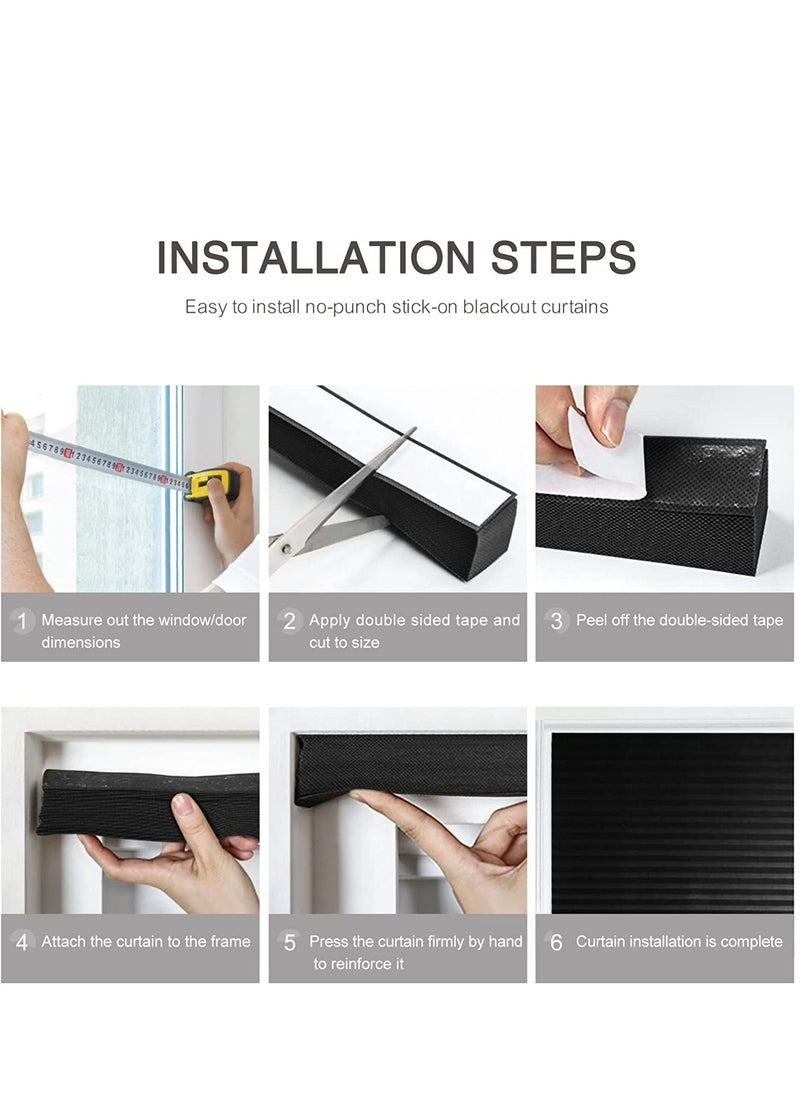 RATSAW - Blackout Pleated Blind Black Width 60 Centimeter Length 150 Centimeter - Image 1
