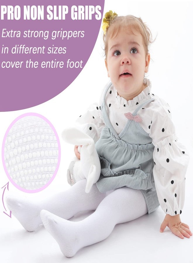 Mini angel Baby Girl Tights Non Slip Baby Tights Seamless Cotton Pantyhose Toddler Stockings Winter Warm Leggings Non-Skid for 2-4 Years 1 Pack (White, L) - Image 5