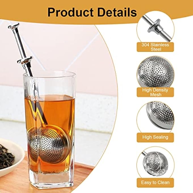 FITTO Stainless Steel Tea Strainer  Fine Mesh Durable Loose Leaf Tea Infuser With Long Handle For Easy Brewing  Reusable Rustproof Tea Filter For Cups Mugs And Teapots  Dishwasher Safe - Image 4