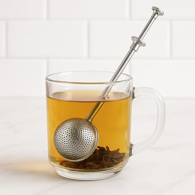 FITTO Stainless Steel Tea Strainer  Fine Mesh Durable Loose Leaf Tea Infuser With Long Handle For Easy Brewing  Reusable Rustproof Tea Filter For Cups Mugs And Teapots  Dishwasher Safe - Image 3