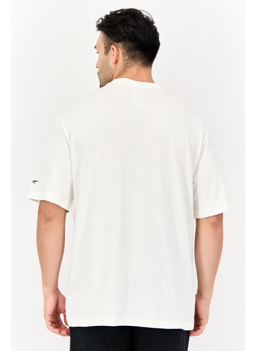 Reebok Men Sportswear Fit Short Sleeve Outdoor T-Shirt, Off White  - Image 2