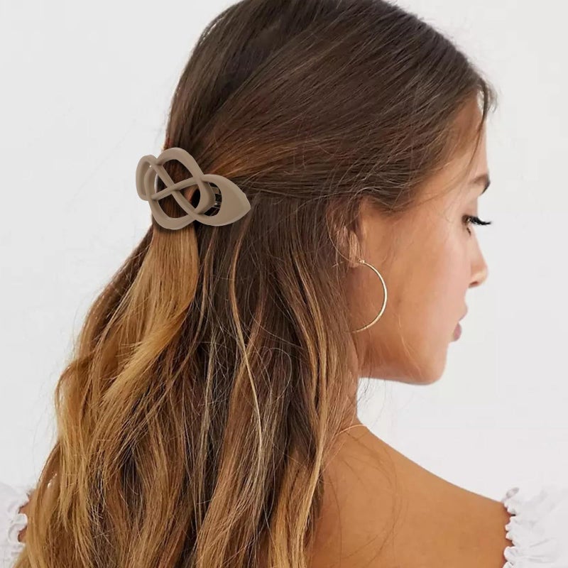 Amariver Hair Barrettes for Women 4packs Hair Clips French Barrette Khaki and Black Clip Stylish Accessories for Women Girls - Image 4
