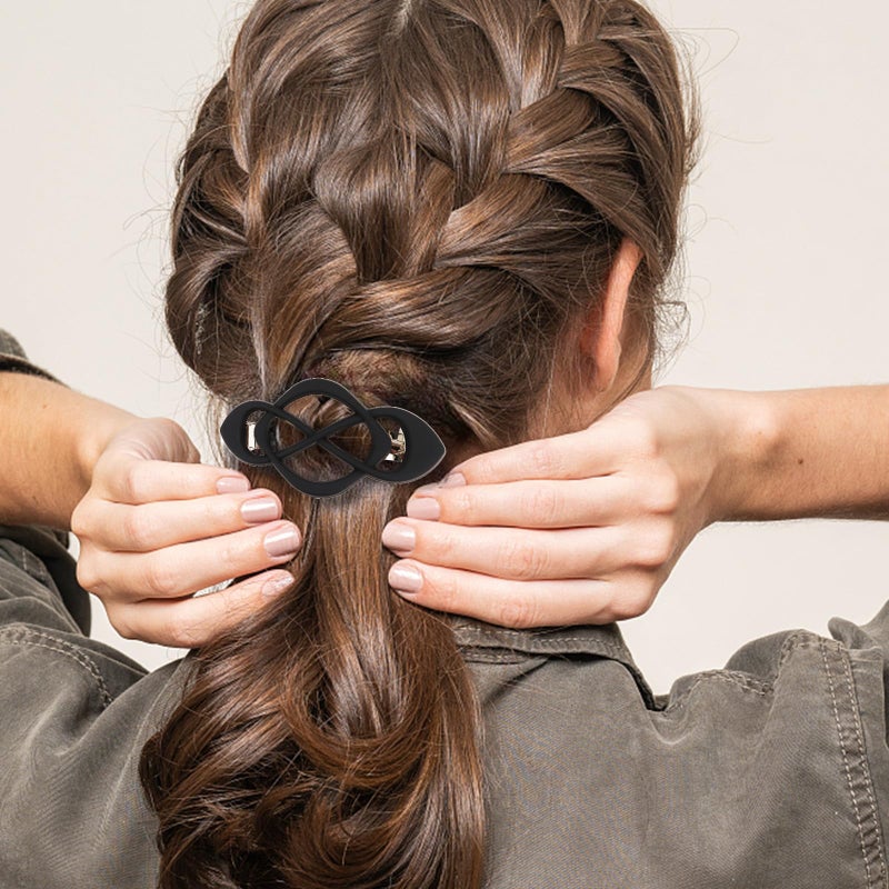 Amariver Hair Barrettes for Women 4packs Hair Clips French Barrette Khaki and Black Clip Stylish Accessories for Women Girls - Image 3