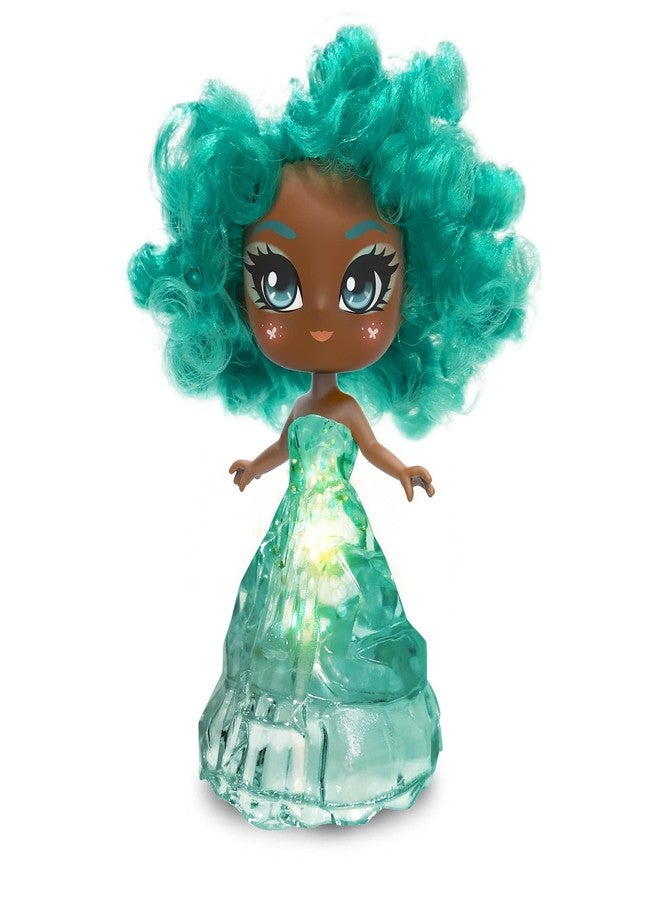 Skyrocket Crystalina Dolls - Turquoise Girls Collectible Toys with Color Changing LED Dress and Amulet Necklace - Image 1