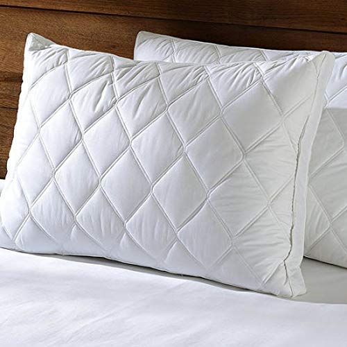 Kwality Dreams Standard Pillows, Hypoallergenic Down Alternative Pillows for Side Back and Stomach Sleepers, Sleeping Pillow, Color: White Satin, Size: 23 * 37 inch, Pack of 2
