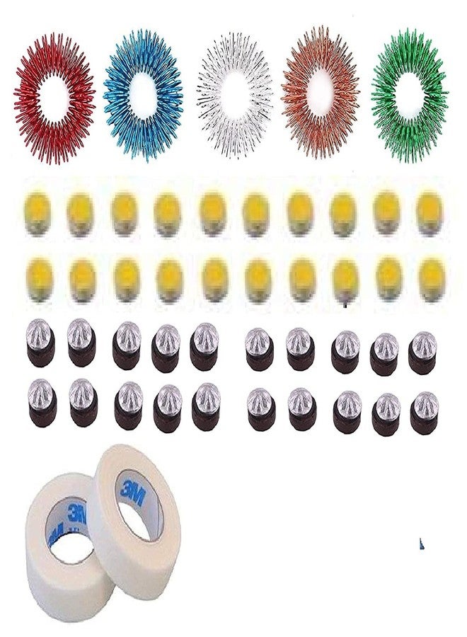 ANCS Acupressure 20Pcs Byol Magnet, 20 Pcs Star Magnet, 5 Pcs Sujok Ring and 2 Pcs Paper Tape Acupressure Sujok Therapy Total Apparatus kit - Image 1