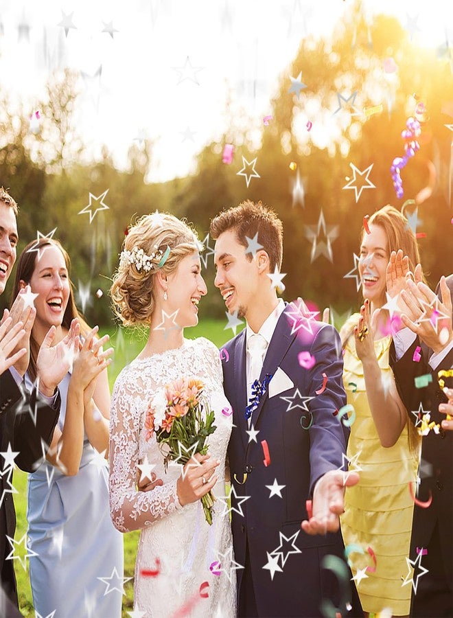 زينة عيد الميلاد من ويريتش، نجوم فضية لامعة لتزيين طاولات الحفلات، أعياد الميلاد، حفلات استقبال المولود، حفلات الزفاف - نجوم خماسية لامعة من مادة PVC - Image 5