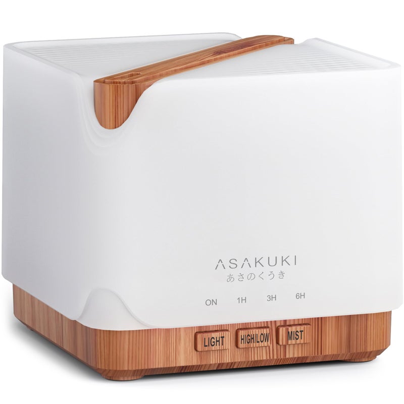 ASAKUKI 700 ml Premium Essential Oil Diffuser, 5 in 1 Ultrasonic Aromatherapy Fragrant Oil Vaporizer Humidifier, Timer and Auto-Off Safety Switch, 7 LED Light Colors - Image 1