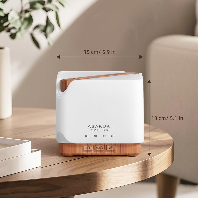 ASAKUKI 700 ml Premium Essential Oil Diffuser, 5 in 1 Ultrasonic Aromatherapy Fragrant Oil Vaporizer Humidifier, Timer and Auto-Off Safety Switch, 7 LED Light Colors - Image 2