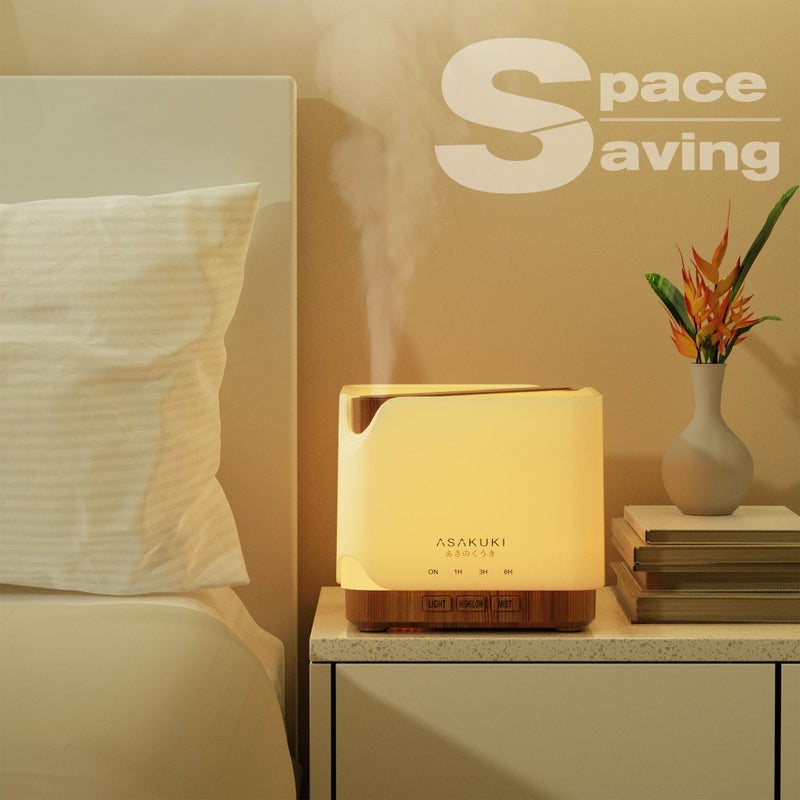 ASAKUKI 700 ml Premium Essential Oil Diffuser, 5 in 1 Ultrasonic Aromatherapy Fragrant Oil Vaporizer Humidifier, Timer and Auto-Off Safety Switch, 7 LED Light Colors - Image 4