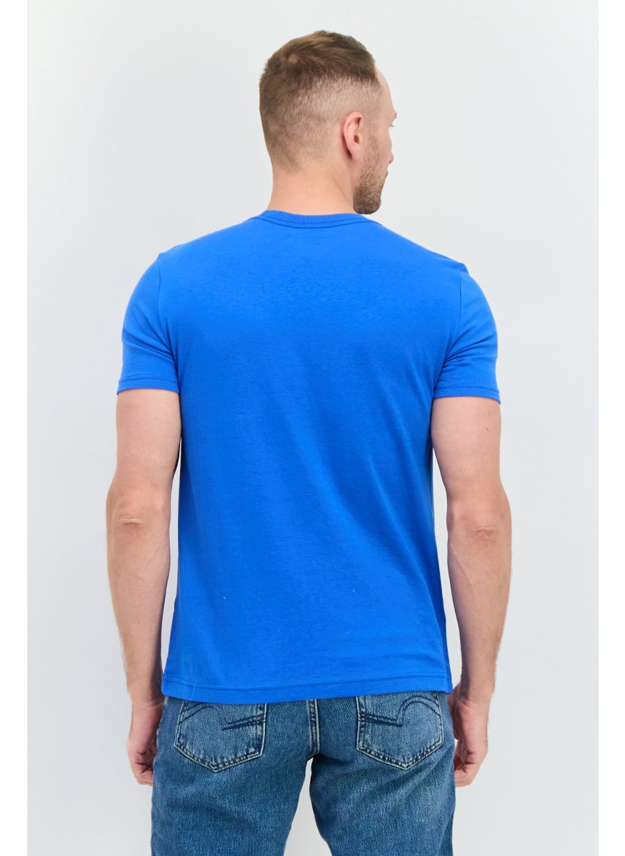 NAUTICA Men Crew Neck Short Sleeve Brand Logo T-Shirt, Blue  - Image 3