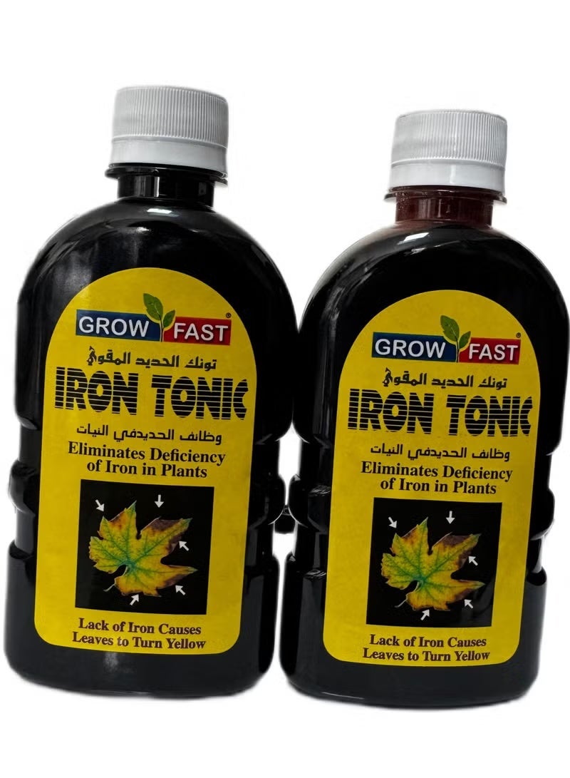 GrowFast Pack OF 2pcs Grow Fast Iron Tonic Liquid Fertilizer Eliminates Deficiency of Iron in Plants 250ml - Image 1
