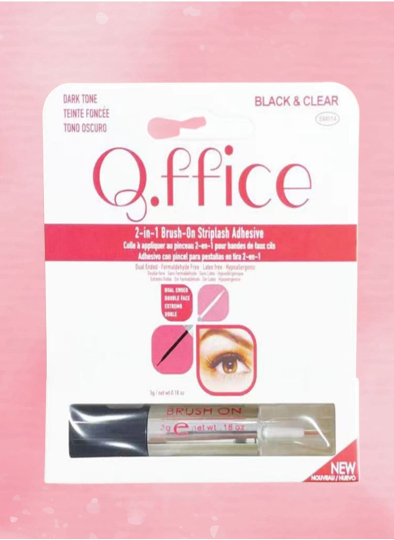 Office - 6 Pieces 2 in 1 Eyelash Glue Black And Clear 3g - Image 1