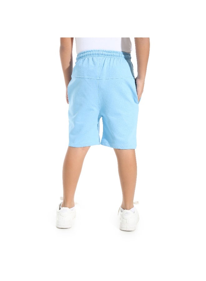 Andora Knee Length Plain Loose Fit Short _ Light Blue - Image 3