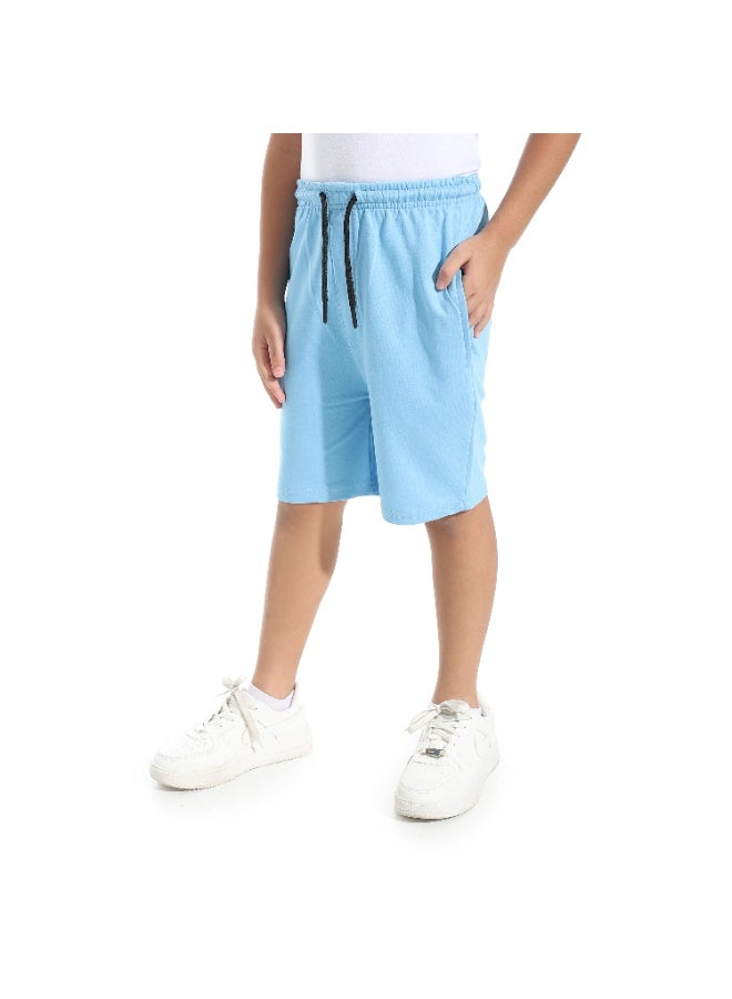 Andora Knee Length Plain Loose Fit Short _ Light Blue - Image 5