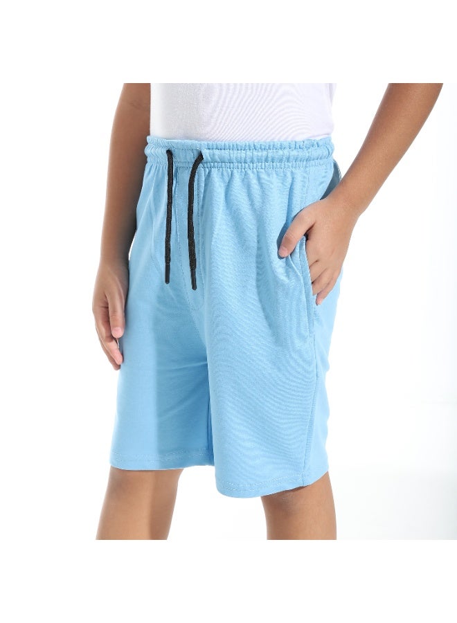 Andora Knee Length Plain Loose Fit Short _ Light Blue - Image 4