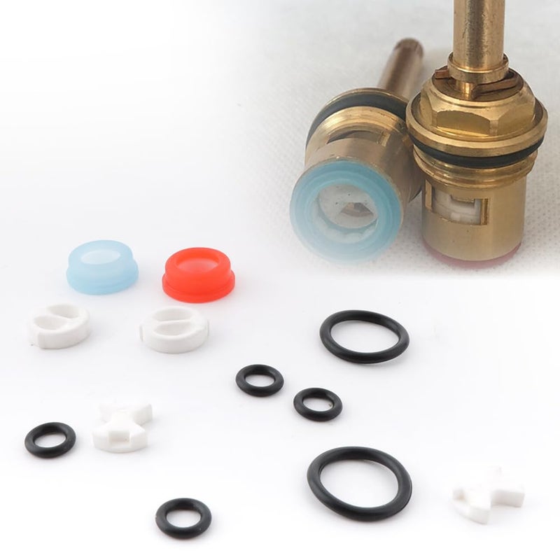 TWZKXC 24 Pcs Pleochroic Faucet Washers Assortment Kit, Silicon Washer Insert Turn Replacement Accessories Valve Tap Ceramic Disc Cartridges, for Repairing Faucet Leak Worn Out Washer Replacements, O Ring - Image 3