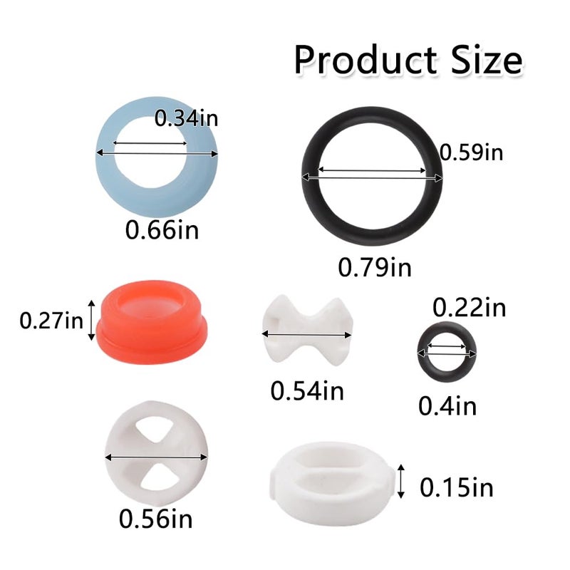 TWZKXC 24 Pcs Pleochroic Faucet Washers Assortment Kit, Silicon Washer Insert Turn Replacement Accessories Valve Tap Ceramic Disc Cartridges, for Repairing Faucet Leak Worn Out Washer Replacements, O Ring - Image 2