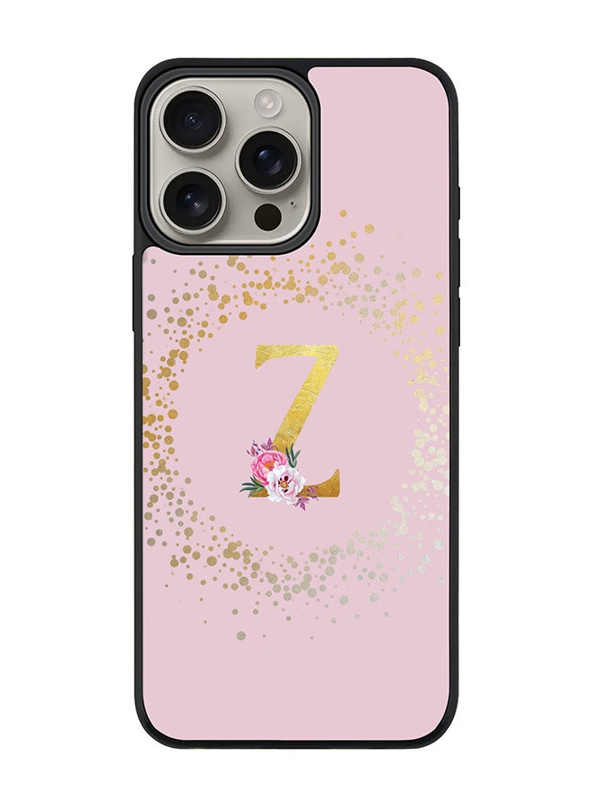 Stylizedd For iPhone 16 Pro Max Case [Compatible with MagSafe] Slim Magnetic cover Phone Case iPhone 16 Pro Max -Custom Monogram Floral - Z (Pink ) - Image 1