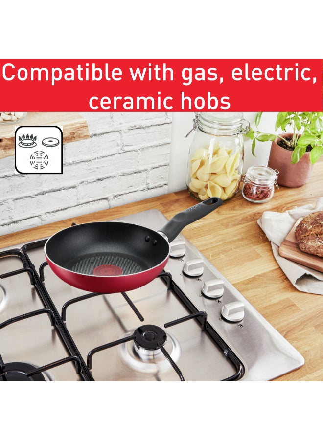 تيفال TEFAL طقم أواني طهي مكون من 5 قطع | سوبر كوك | مقالي 20/24 سم/ قدر 24 سم + غطاء/ ملعقة مسطحة مشقوقة | غير لاصق مع مؤشر حرارة Thermo Signal | ألومنيوم | أسود | ضمان لمدة سنتين | B460S584 - Image 5