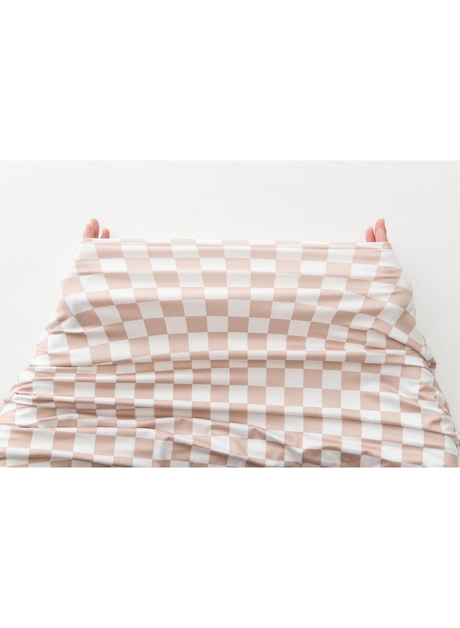 Little Jump Little Jump Multi-use Baby Carseat Cover, Breathable Nursing Cover, High Stretchy Infant Carseat Canopy, Stroller Cover, Car Seat Covers for Bbies, Boys & Girls (Cream Checkered)  - Image 5