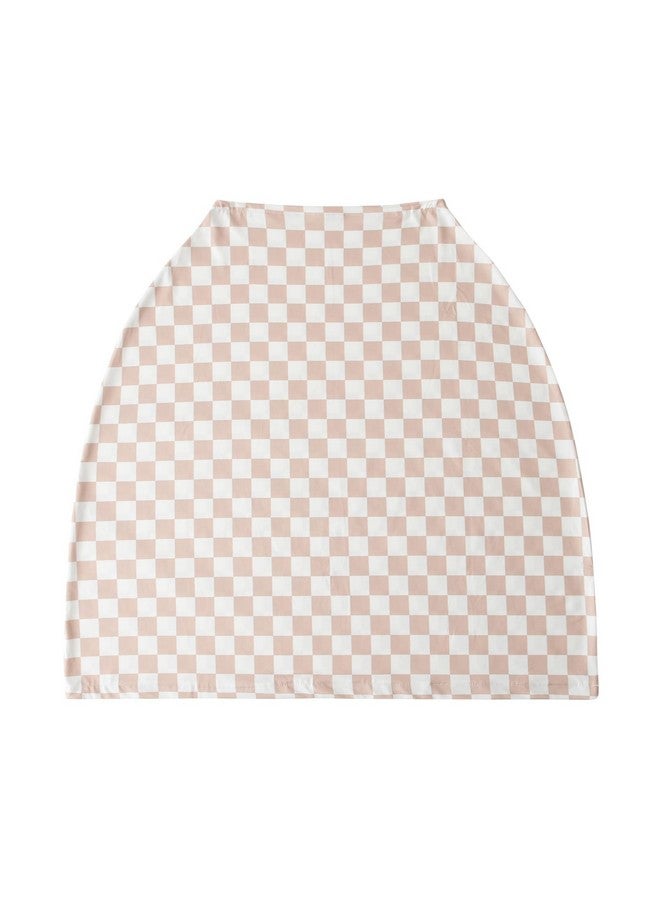 Little Jump Little Jump Multi-use Baby Carseat Cover, Breathable Nursing Cover, High Stretchy Infant Carseat Canopy, Stroller Cover, Car Seat Covers for Bbies, Boys & Girls (Cream Checkered)  - Image 4