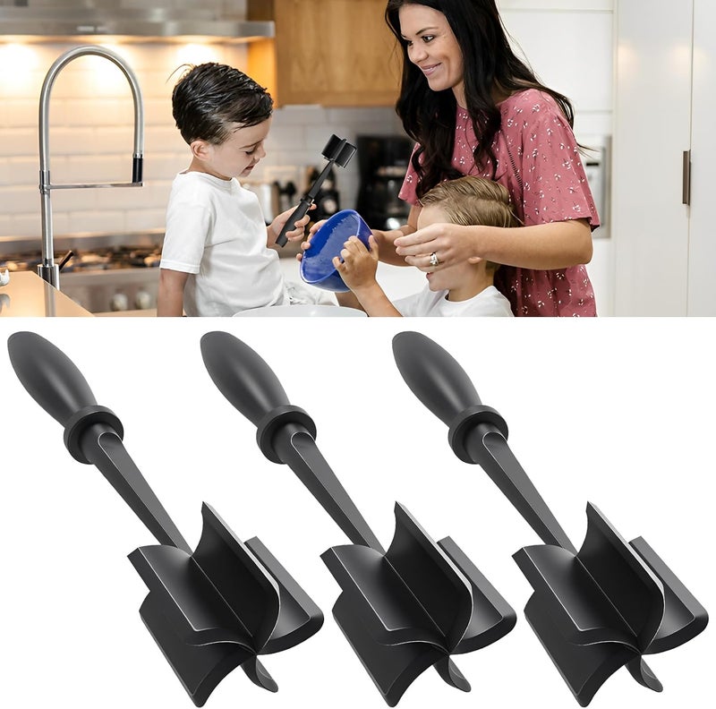 THDUJAYJAY 3Pcs Ground Meat Chopper - Nylon Nonstick Ground Beef Chopper with 5 Curved Blades & Ergonomic Non-Slip Handle, Dishwasher Safe Sturdy Meat Masher, Heat-Resistant Potato Masher for Kitchen - Image 1