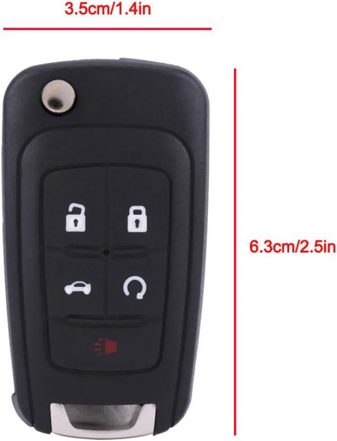 5 وحدة تحكم عن بعد بدون مفتاح للسيارة بـ 5 أزرار، مزودة بشريحة إلكترونية داخلية، مناسبة لطرازات CRUZE، MALIBU، SONIC، تتميز بتصميم دقيق ومعالجة ناعمة وأنيقة. - Image 4