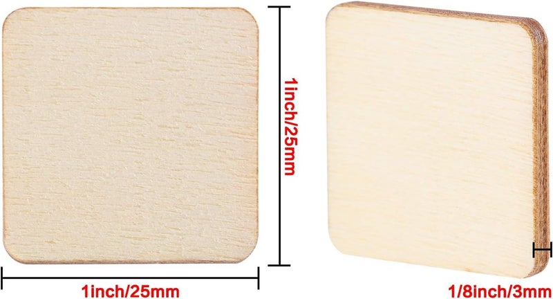 Changrobe Square MDF Square MDF Board 1 inch -2.5 mm Thick Wood Squares for Crafts, Unfinished Wooden Square Cutouts,Wood Slices Board for Resin Art, Mandala Art, Pyrography, Painting (Set of 50) - Image 2