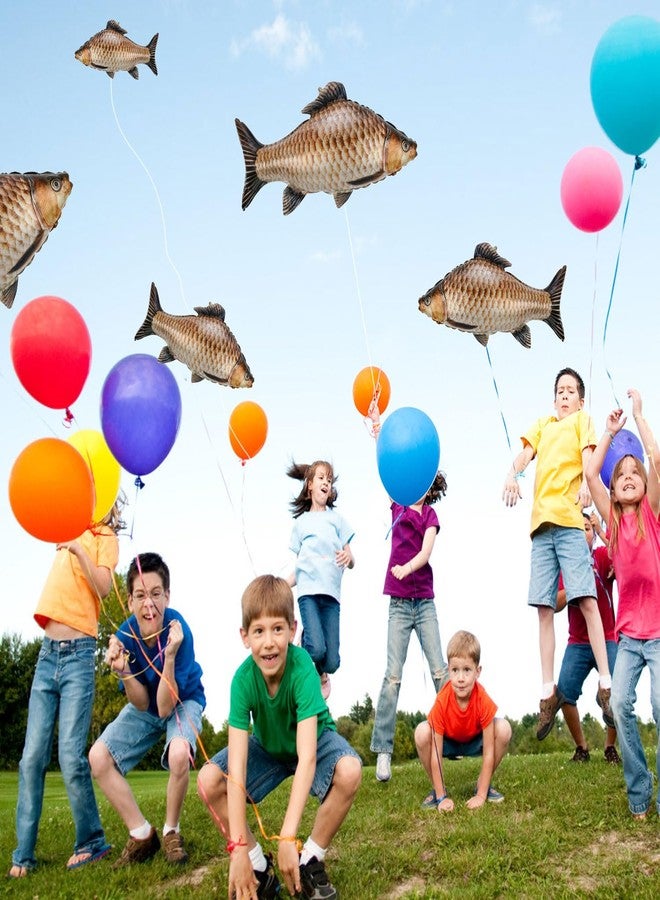 lasuroa 5pcs Fish Balloons, 33in Cute Realistic Inflatable Fish Balloons with Ribbon Gone Fishing Themed Party Decorations Supplies Practical Accessories for Birthday Parties Decorations - Image 3